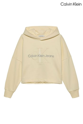 Calvin Klein Natural Monogram Embroidery Hoodie (B75370) | £75