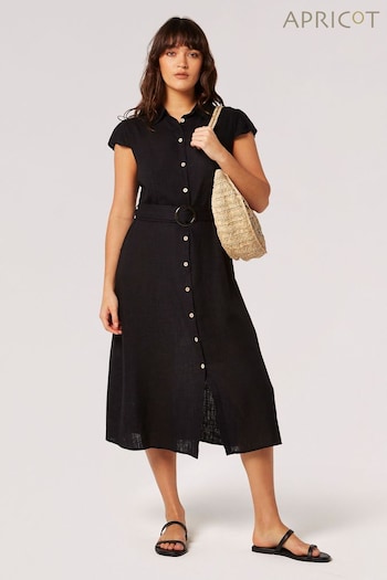 Apricot Black Vintage Shirt Add Midi Dress (B75450) | £39