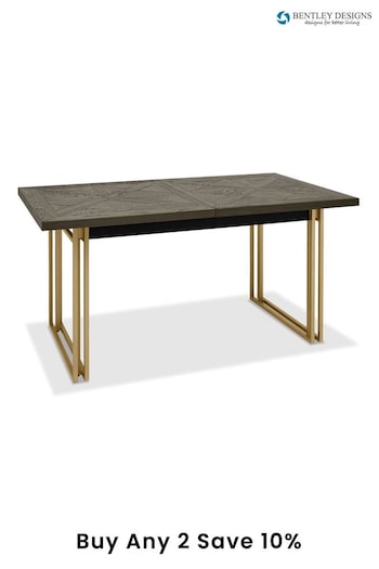 Bentley Designs Fumed Oak Brass Athena 4-6 Extension Dining Table (B75529) | £1,160