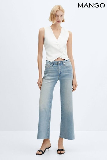 Mango Blue Wide Leg Culotte zapp Jeans (B75669) | £36