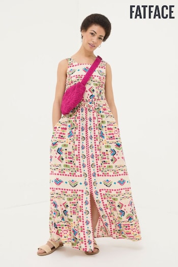 FatFace Natural Carmen Trail Marks Maxi Dress elegant (B75705) | £75