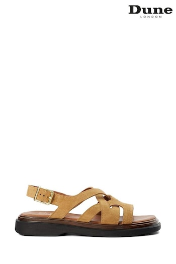 Dune London Leebra Multri Strap Brown Sandals (B75727) | £85
