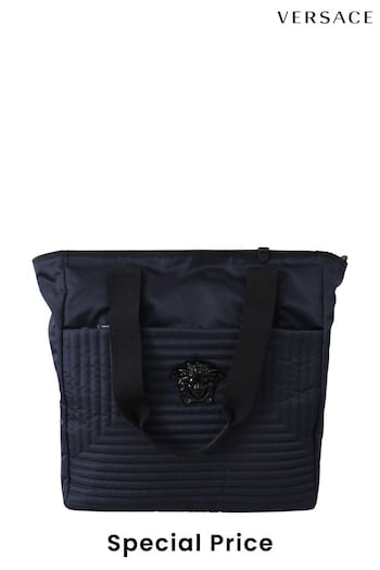 Versace Blue Nylon Tote Bag (B75769) | £875