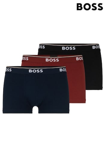 BOSS Red Three-Pack Of Stretch-Cotton Trunks With Logo Waistbands (B75813) | £42