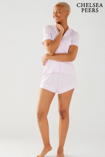 Chelsea Peers Pink Modal Button Up Short Pyjama Set (B75954) | £42