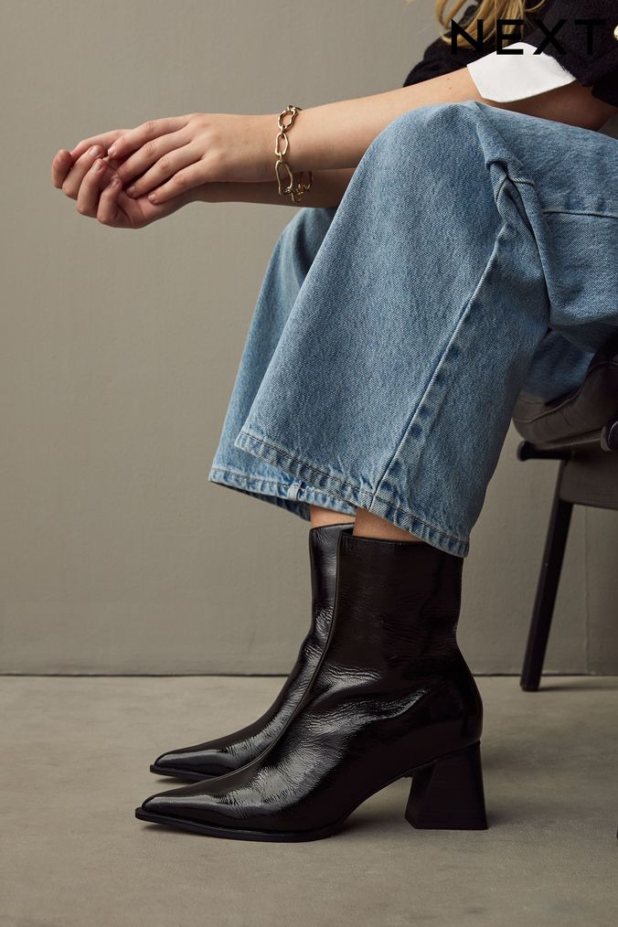 Ladies Black Ankle Boots Women s Leather Ankle Boots Next UK