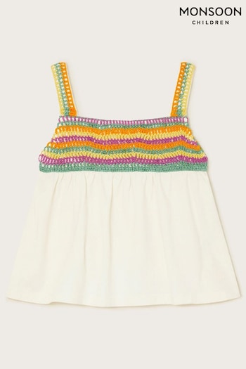 Monsoon Cream Crochet Sundress (B75983) | £16 - £18