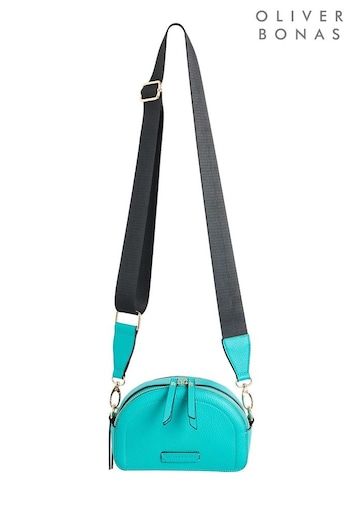 Oliver Bonas Green Sophia Turquoise Curved Crossbody Bag (B76094) | £46