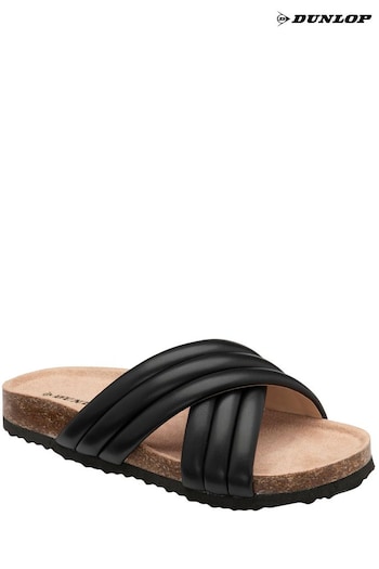 Dunlop Black Open Toe Mules Sandals (B76132) | £30