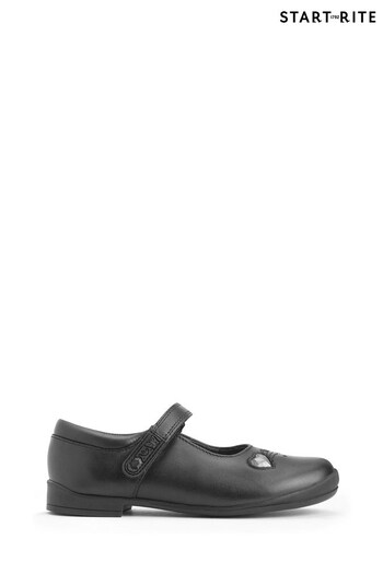 Start-Rite Stardust Black Leather Mary Jane School Shoes Scarpe (B76259) | £46