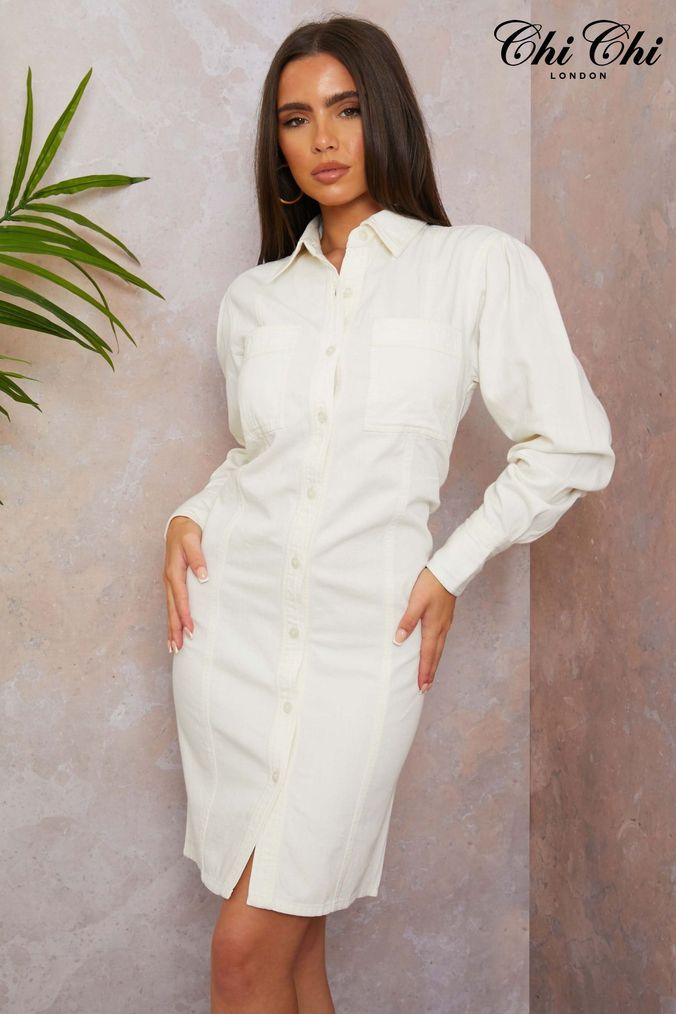 Buy Women s Cream Knee Length Dresses Online Next UK