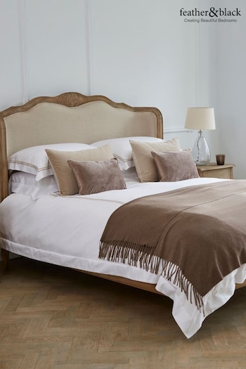 Feather & Black Natural Versailles Upholstered Linen Bed (B76636) | £1,900 - £2,300