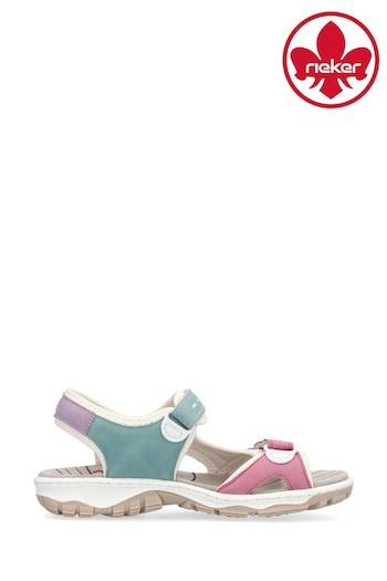 Rieker Womens Pink Bur Fastener ChromeFree Sandals (B76678) | £65