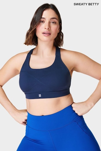 Sweaty Betty Navy Blue Power Medium Support Sports Bra (B76714) | £55