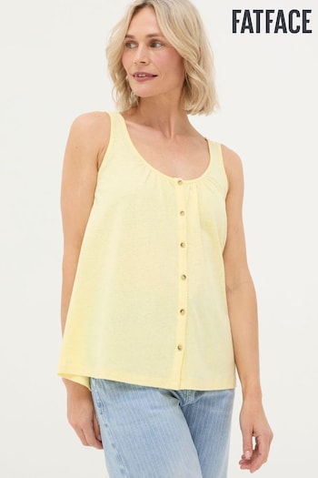 FatFace Yellow Flora Cotton Linen Vest (B76777) | £32