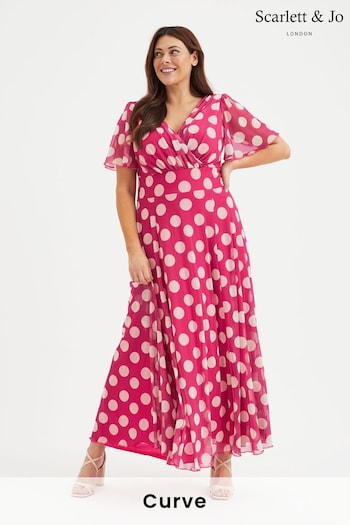 Scarlett & Jo Pink Isabelle Angel Sleeve Maxi Dress (B76781) | £95