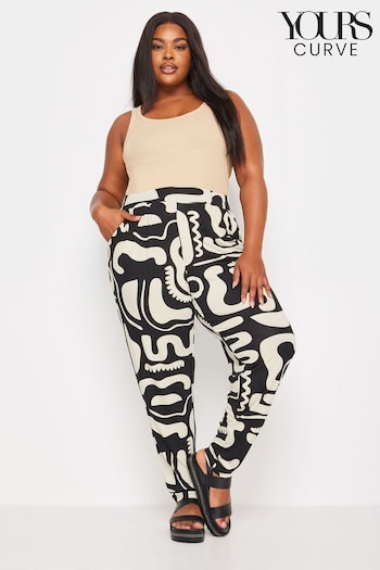 Yours Curve Black Double Pleated Harem Trousers (B76919) | £27