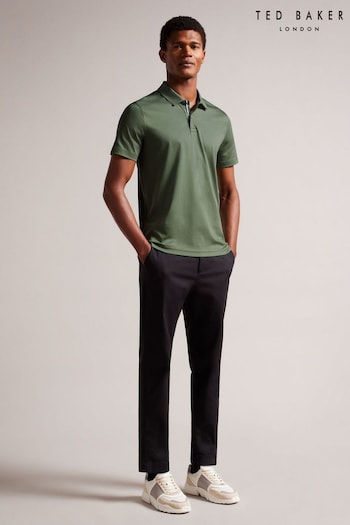 Ted Baker Khaki Green Slim Zeiter Soft Touch Polo Shirt (B76938) | £65