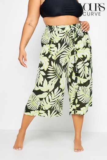 Yours Curve Black Graphic Culottes (B77087) | £24