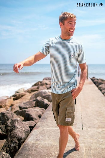 Brakeburn Blue Stripe Pocket T-Shirt (B77117) | £30