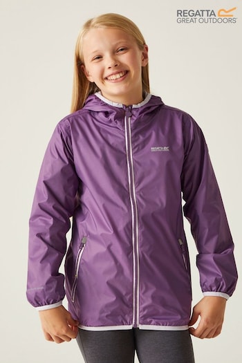 Regatta Purple Regatta Girls Lever II Waterproof Hooded Jacket (B77126) | £32