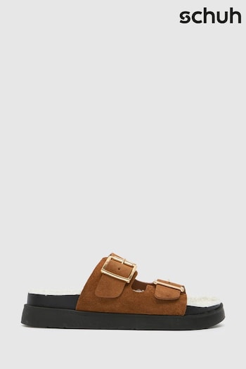 Schuh Truvy Sock Buckle Brown Sandals (B77187) | £50