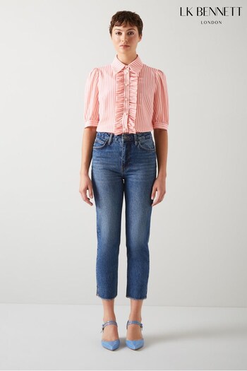 Ensor Pink And Cream Silk Striped Shirt (B77189) | £249