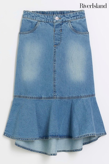 River Island Blue Girls Denim Midi Skirt (B77228) | £22 - £29