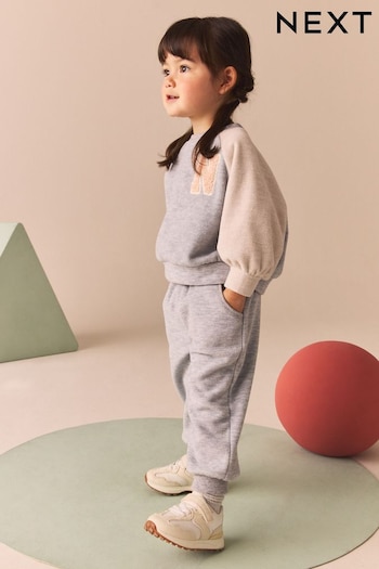 Grey Fleece Sweatshirt And Joggers Set (3mths-7yrs) (B77241) | £14 - £18