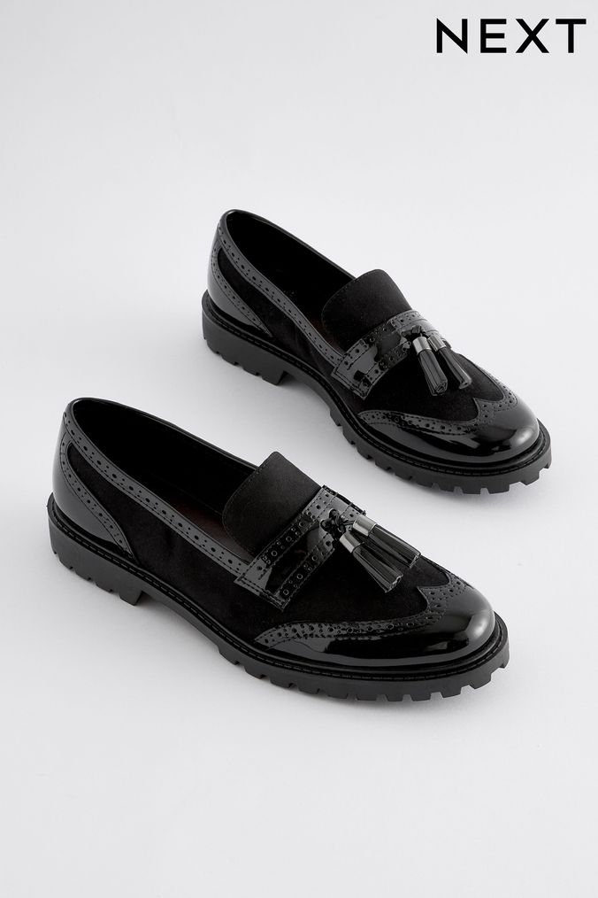 Next black patent loafers hotsell