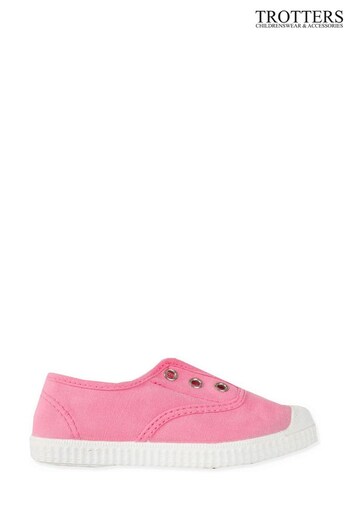 Trotters London Pink Plum Canvas Shoes (B77376) | £30 - £38