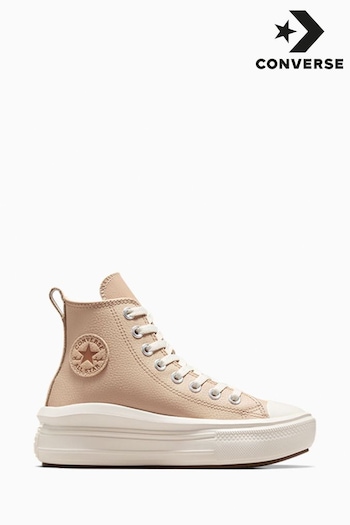 Converse Brown Chuck Taylor Leather Fleece Lined Move Youth Trainers (B77442) | £60