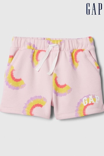 Gap Pink Rainbow Logo Graphic Pull On Baby cotton Shorts (Newborn-5yrs) (B77517) | £10