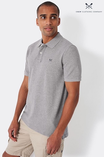 Crew Clothing Company Grey Plain Cotton Classic Polo Shirt (B77536) | £40