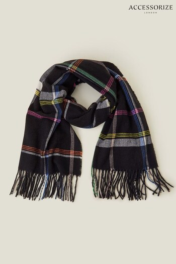 Accessorize Blue Hampstead Check Blanket Scarf (B77693) | £24