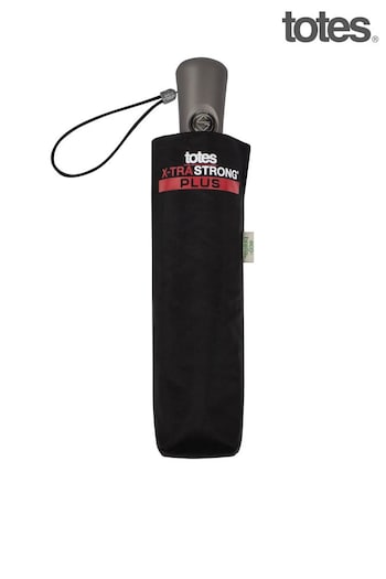 Totes Black ECO-BRELLA® X-TRA STRONG Umbrella (B77715) | £40