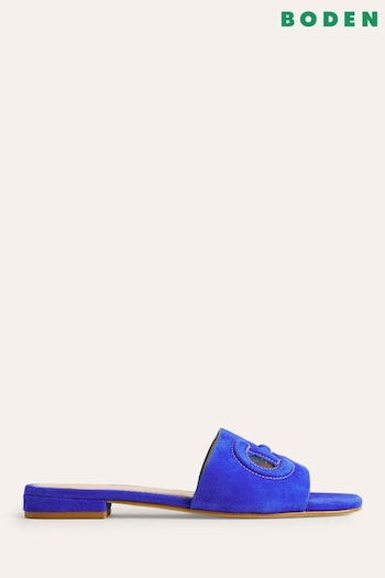 Boden Blue Stitch Cut Out Snaffle Sliders (B77803) | £80