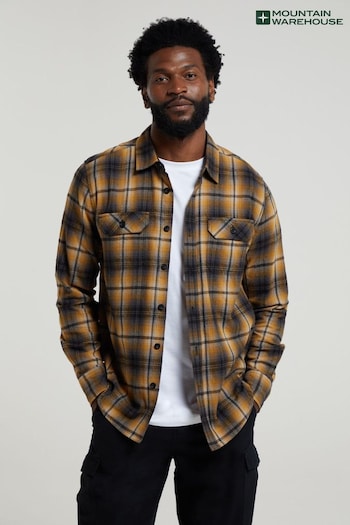 Mountain Warehouse Yellow Trace Mens Flannel Long Sleeve Shirt (B77818) | £27