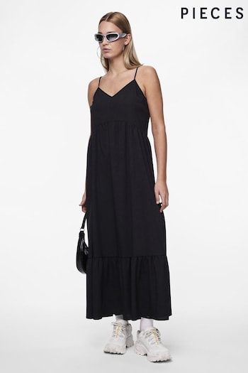PIECES Black Tierred Maxi Dress (B77887) | £36