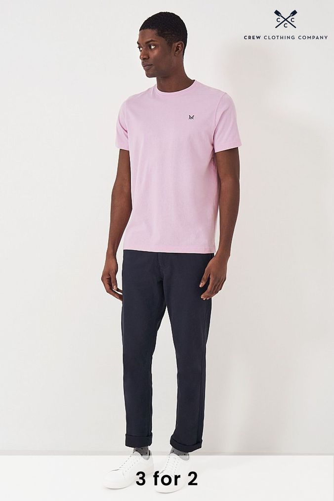 Buy Men s Crew Clothing Company Short Sleeve Tops Pink Online Next UK