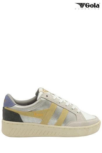 Gola Silver Ladies Superslam Blaze Lace-Up Trainers (B77907) | £85