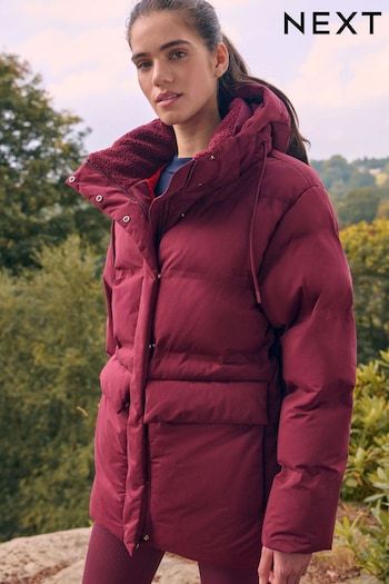 Burgundy Elements Shower Resistant Padded Jacket (B77924) | £110