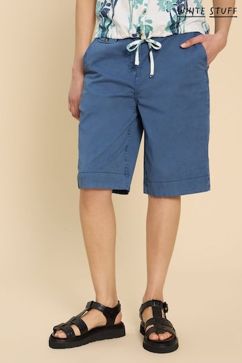 White Stuff Blue Hayley Organic Chino Shorts Mellanbl (B78268) | £45