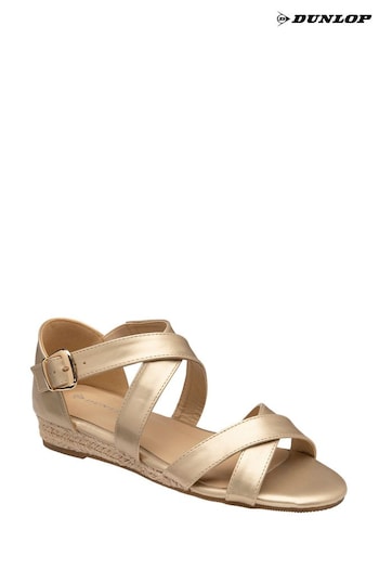 Dunlop Gold Wedges Open Toe Sandals suola (B78301) | £35