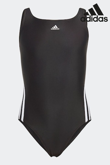 adidas preu Black/White 3Stripes Swimsuit (B78311) | £25