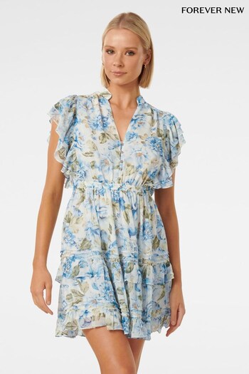 Forever New Blue Shannon Layered Sleeves Mini Dress Mini (B78357) | £90