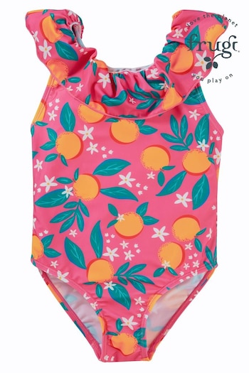 Frugi Pink With Print Chlorine Safe Swimsuit Made With Recycled Material (B78428) | £24 - £26
