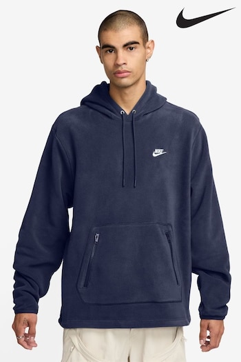 Nike Navy Club Winterized Fleece Pullover Hoodie (B78554) | £75