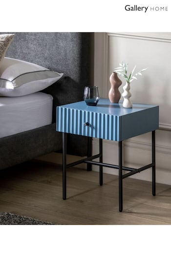 Gallery Home Blue Tetouan 1 Drawer Bedside Table (B78691) | £150