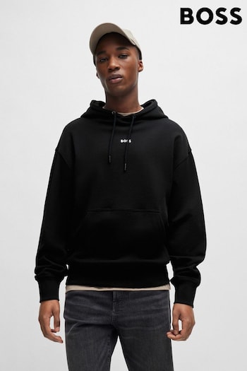 BOSS Black Cotton-Terry Hoodie With Contrast Logo (B78703) | £139